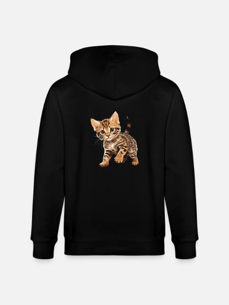 Bengal Cat Bengalkatze - Stanley/Stella Unisex Bio-Kapuzenjacke CULTIVATOR - Schwarz