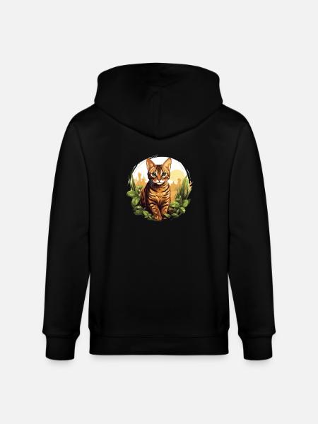 Bengal Cat Bengalkatze - Stanley/Stella Unisex Bio-Kapuzenjacke CULTIVATOR - Schwarz