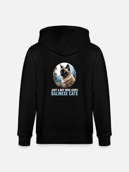Balinese Cat Balinesenkatze - Stanley/Stella CULTIVATOR  Unisex Organic Hooded Jacket - black