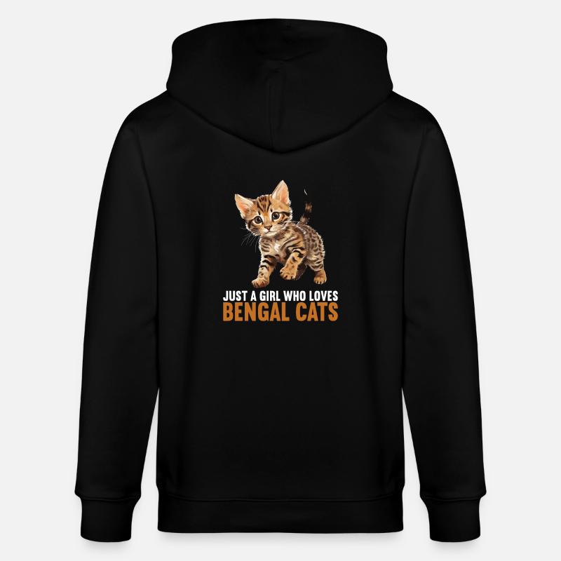 Chat du Bengale Bengalkatze - Veste à capuche bio CULTIVATOR Stanley/Stella Unisexe - noir
