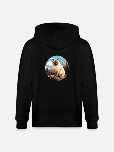 Birman Cat Birma Katze - Stanley/Stella Unisex Bio-Kapuzenjacke CULTIVATOR  - Schwarz