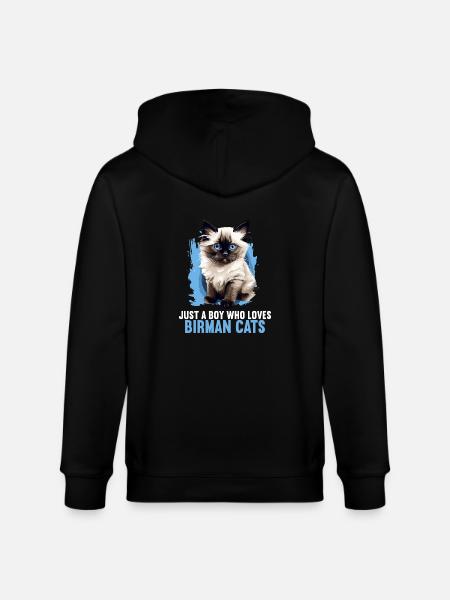 Birman Cat Birma Katze - Stanley/Stella Unisex Bio-Kapuzenjacke CULTIVATOR - Schwarz