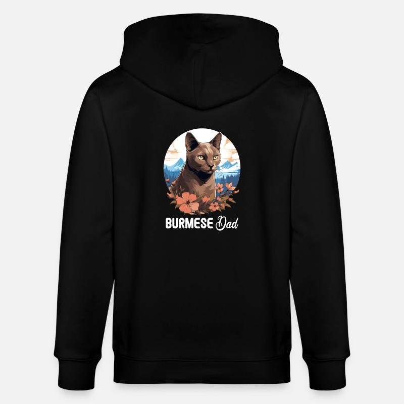 Burmese Cat Burma Katze - Stanley/Stella Unisex Bio-Kapuzenjacke CULTIVATOR  - Schwarz