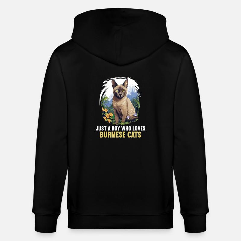 Chat birman Birmanie Katze - Veste à capuche bio CULTIVATOR Stanley/Stella Unisexe - noir