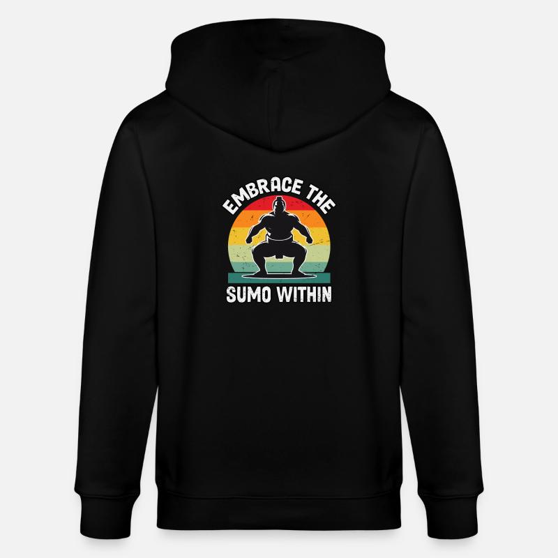 Umarme den Sumo in dir - Stanley/Stella Unisex Bio-Kapuzenjacke CULTIVATOR  - Schwarz