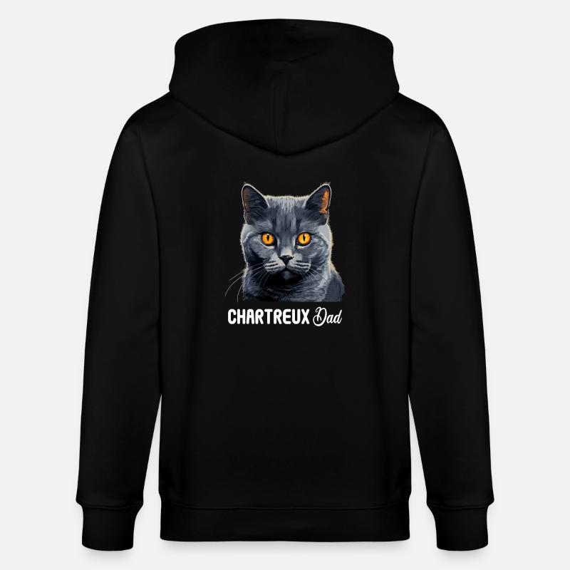 Chat Chartreux Chat Chartreux - Veste à capuche bio CULTIVATOR Stanley/Stella Unisexe - noir
