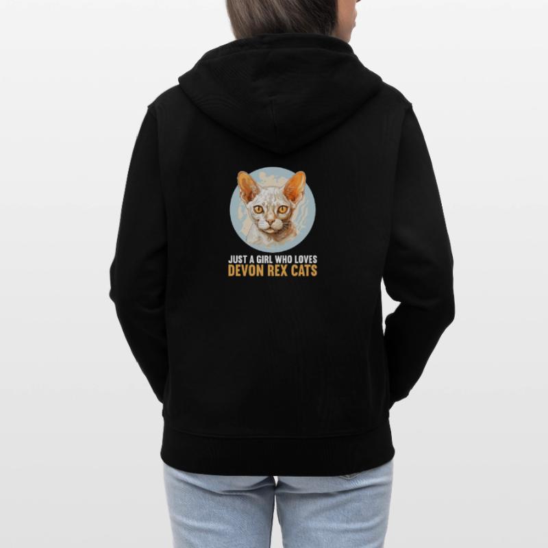 Devon Rex Kätzchen Devon Rex Katze Stanley/Stella Unisex Bio-Kapuzenjacke CULTIVATOR 