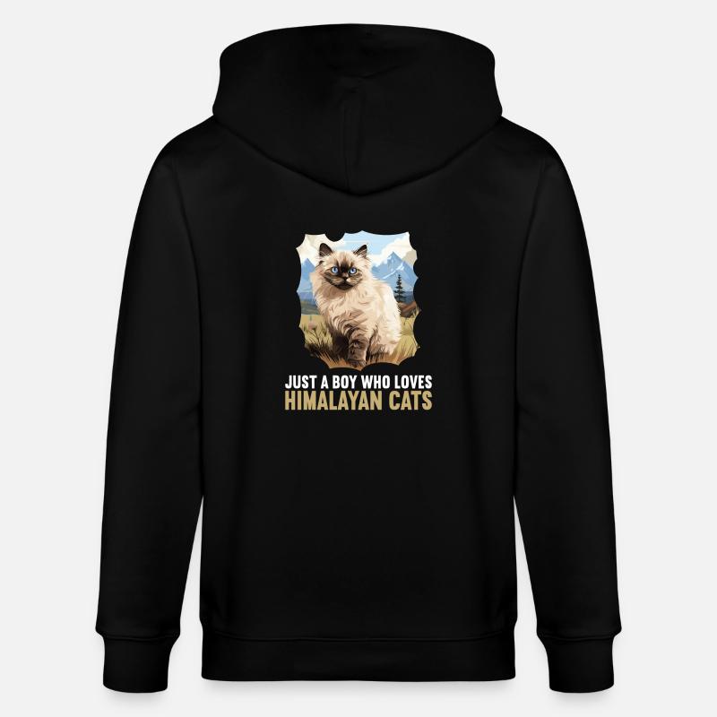 Himalayan Cat Colourpoint Katze - Stanley/Stella CULTIVATOR  Unisex Organic Hooded Jacket - black