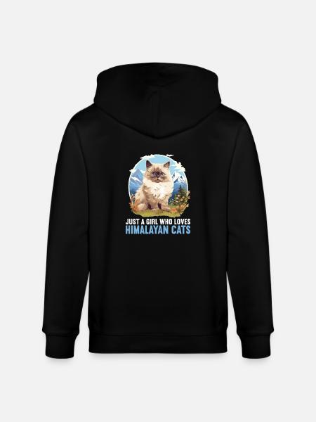 Himalayan Cat Colourpoint Katze - Stanley/Stella CULTIVATOR Unisex Organic Hooded Jacket - black
