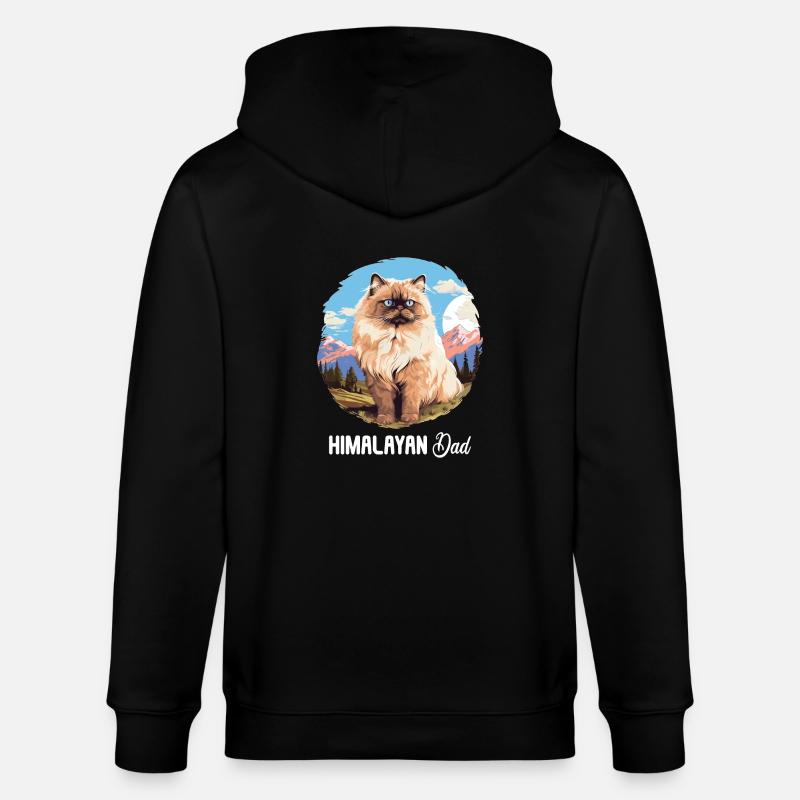 Himalayan Cat Colourpoint Katze - Stanley/Stella CULTIVATOR Unisex Organic Hooded Jacket - black