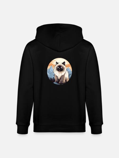 Himalayan Cat Colourpoint Katze - Stanley/Stella CULTIVATOR Unisex Organic Hooded Jacket - black