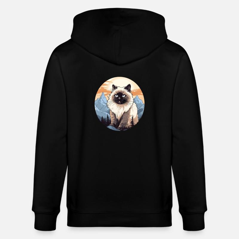Himalayan Cat Colourpoint Katze - Stanley/Stella CULTIVATOR  Unisex Organic Hooded Jacket - black