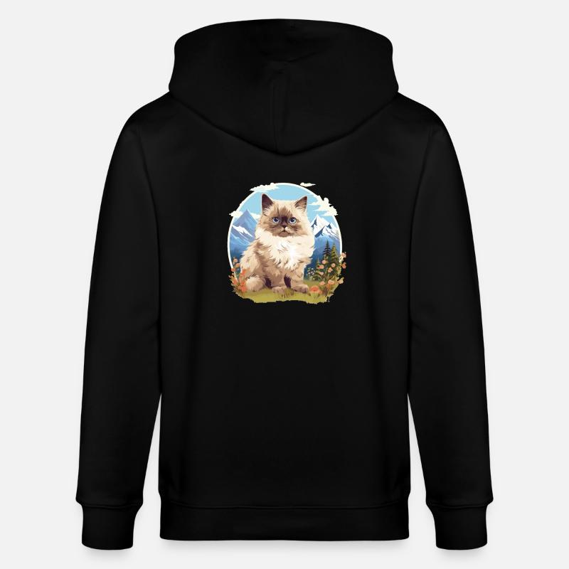 Himalayan Cat Colourpoint Katze - Stanley/Stella CULTIVATOR  Unisex Organic Hooded Jacket - black