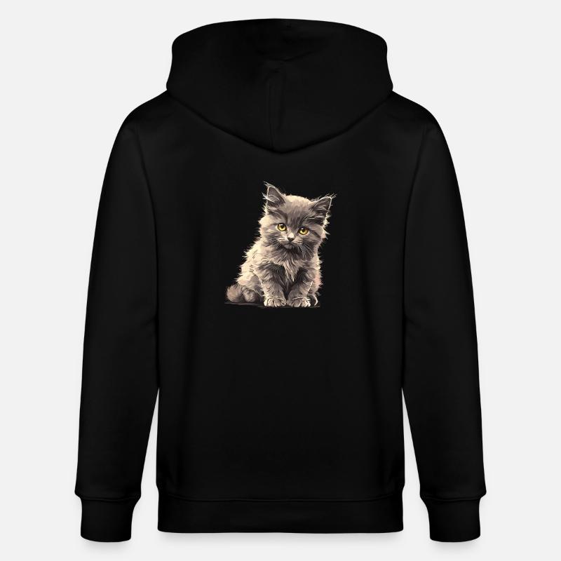 Chaton Nebelung Chat Nebelung - Veste à capuche bio CULTIVATOR Stanley/Stella Unisexe - noir