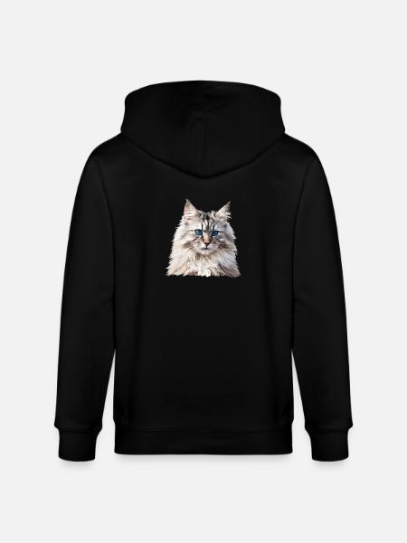 Siberian Cat Sibirische Katze - Stanley/Stella CULTIVATOR Unisex Organic Hooded Jacket - black
