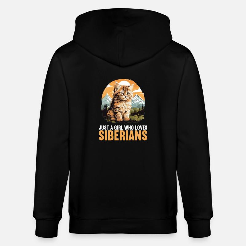 Chat Sibérien Sibirische Katze - Veste à capuche bio CULTIVATOR Stanley/Stella Unisexe - noir
