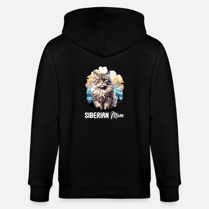 Siberian Cat Sibirische Katze - Stanley/Stella Unisex Bio-Kapuzenjacke CULTIVATOR  - Schwarz