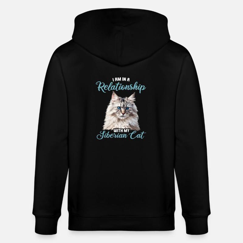Chat Sibérien Sibirische Katze - Veste à capuche bio CULTIVATOR Stanley/Stella Unisexe - noir