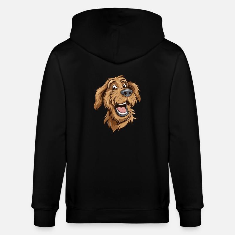 Labradoodle | Illustration de dessin animé - Veste à capuche bio CULTIVATOR Stanley/Stella Unisexe - noir