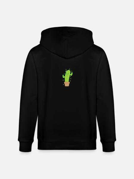 Cactus with good mood - Stanley/Stella CULTIVATOR Unisex Organic Hooded Jacket - black