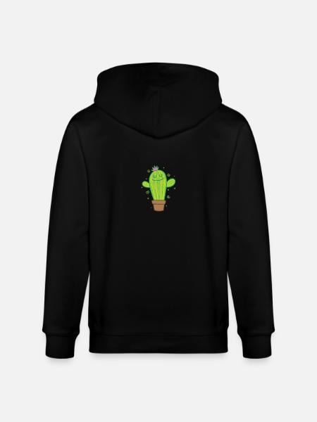 Cactus plant rejoices - Stanley/Stella CULTIVATOR Unisex Organic Hooded Jacket - black