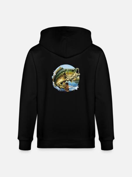 Bass Fish - Stanley/Stella CULTIVATOR Unisex Organic Hooded Jacket - black