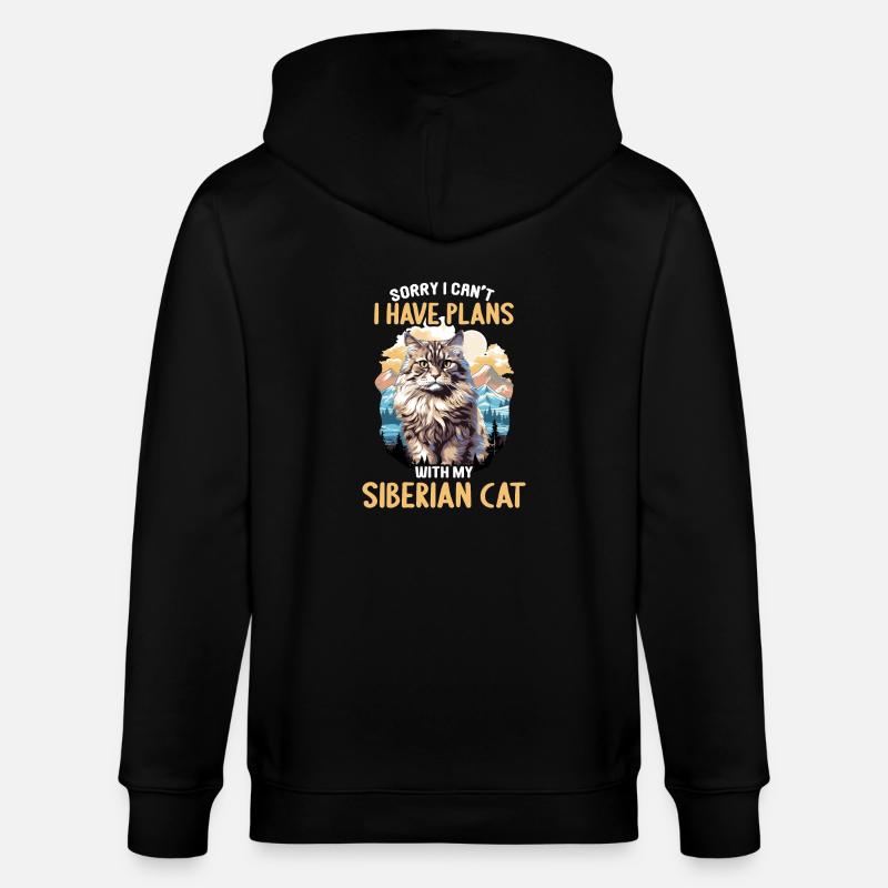 Chat Sibérien Sibirische Katze - Veste à capuche bio CULTIVATOR Stanley/Stella Unisexe - noir
