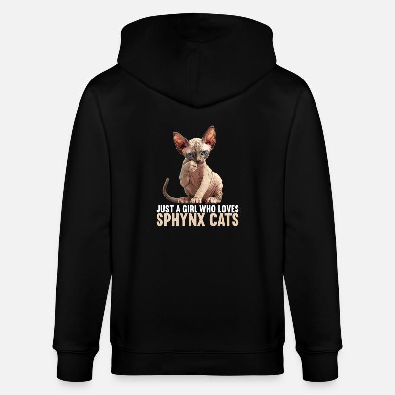 Sphynx Kätzchen Sphynx Katze - Stanley/Stella Unisex Bio-Kapuzenjacke CULTIVATOR  - Schwarz