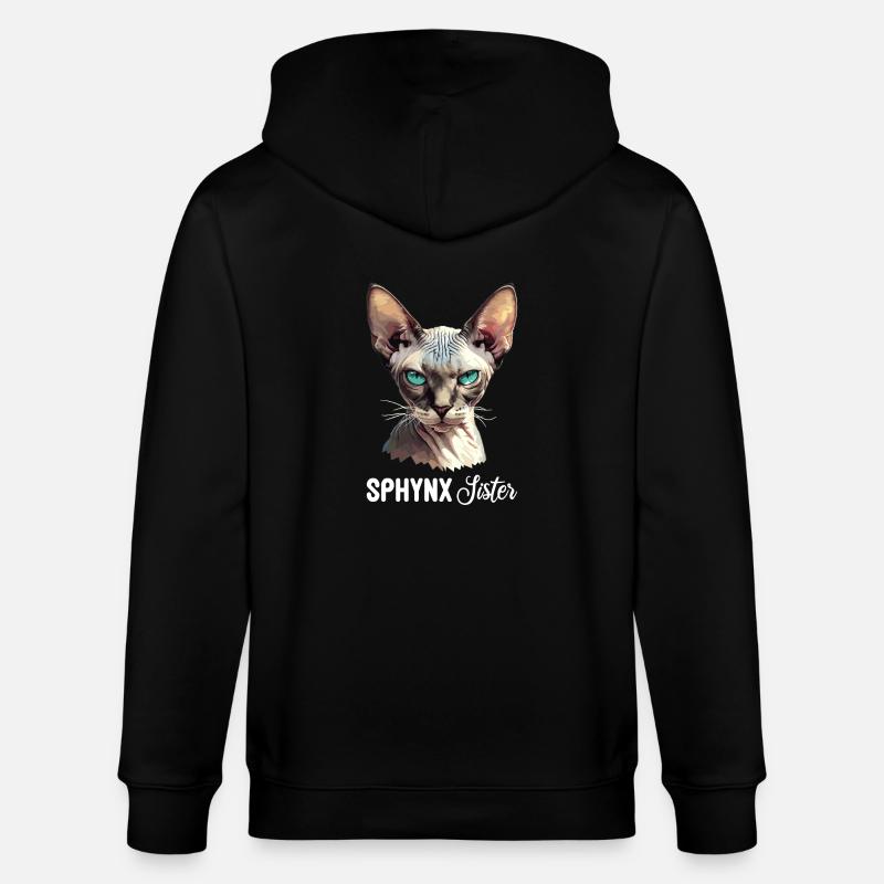 Sphynx Kitten Sphynx Cat - Stanley/Stella CULTIVATOR  Unisex Organic Hooded Jacket - black