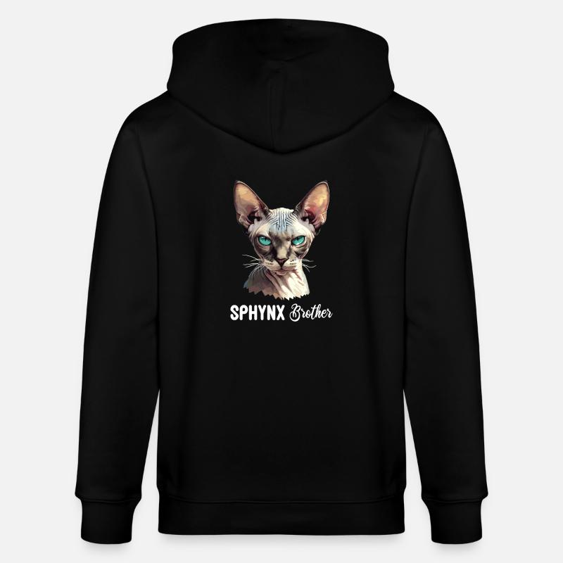 Sphynx Kätzchen Sphynx Katze - Stanley/Stella Unisex Bio-Kapuzenjacke CULTIVATOR - Schwarz