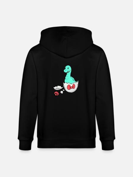Dino Baby Birth Pregnancy Eggshell - Stanley/Stella CULTIVATOR  Unisex Organic Hooded Jacket - black