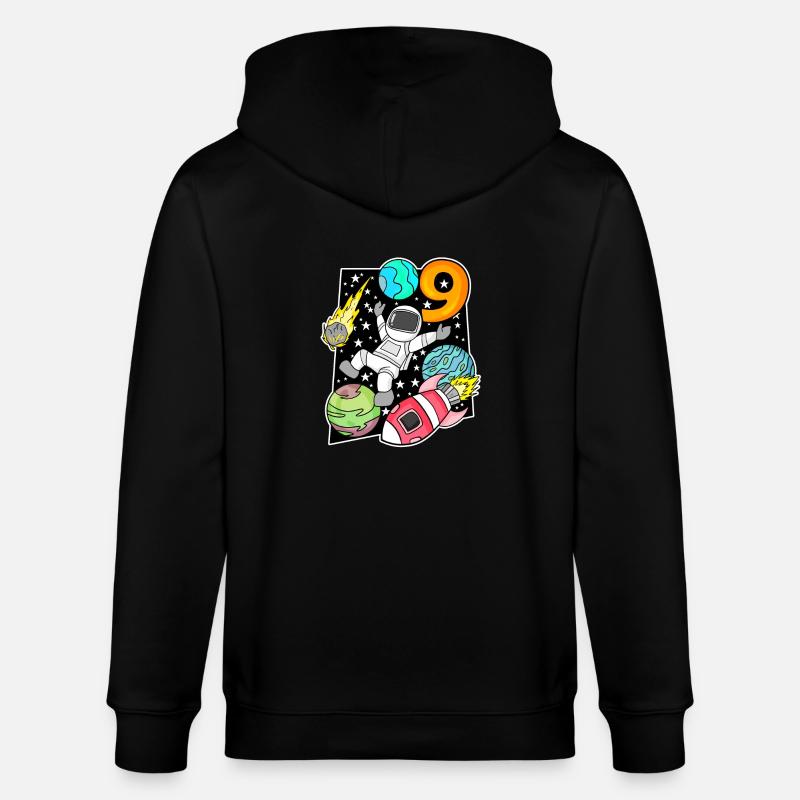 Astronaute - 9e anniversaire garçon - Veste à capuche bio CULTIVATOR Stanley/Stella Unisexe - noir
