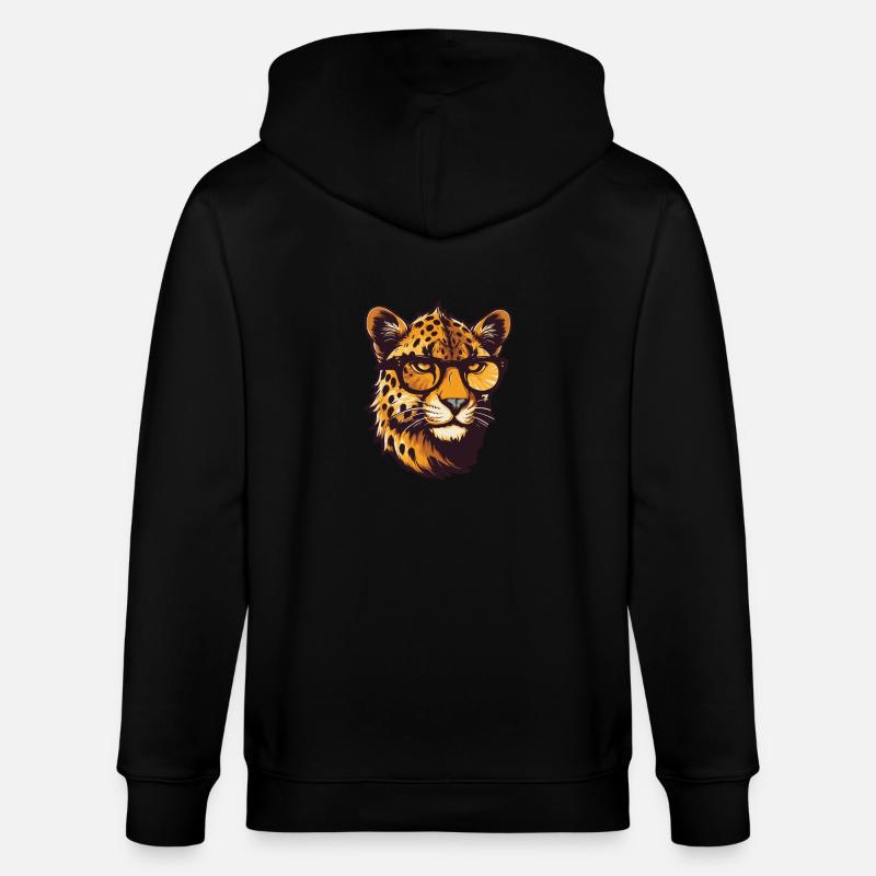 Tête de guépard Cool - Veste à capuche bio CULTIVATOR Stanley/Stella Unisexe - noir