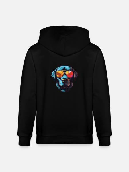 Labrador Dog Head Cool - Stanley/Stella CULTIVATOR Unisex Organic Hooded Jacket - black