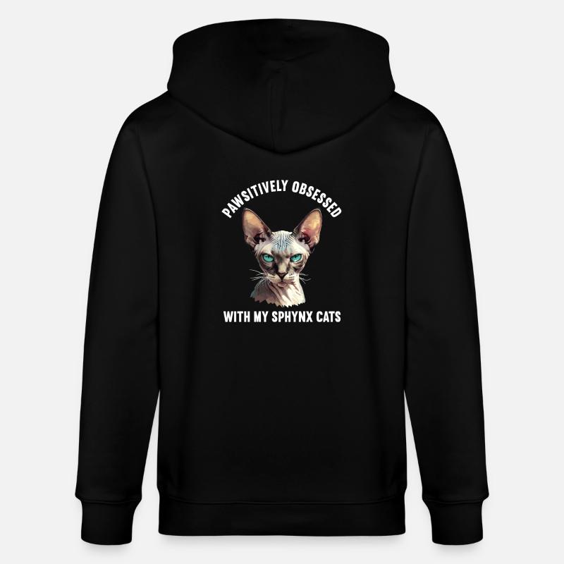 Chaton Sphynx Chat Sphynx - Veste à capuche bio CULTIVATOR Stanley/Stella Unisexe - noir