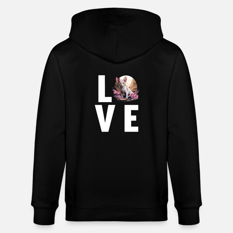 Sphynx Kätzchen Sphynx Katze - Stanley/Stella Unisex Bio-Kapuzenjacke CULTIVATOR - Schwarz