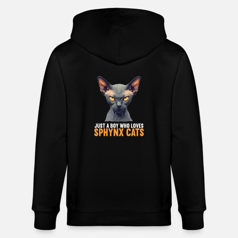 Chaton Sphynx Chat Sphynx - Veste à capuche bio CULTIVATOR Stanley/Stella Unisexe - noir