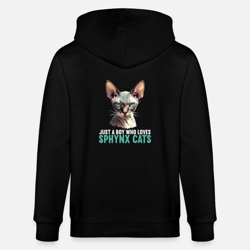 Chaton Sphynx Chat Sphynx - Veste à capuche bio CULTIVATOR Stanley/Stella Unisexe - noir