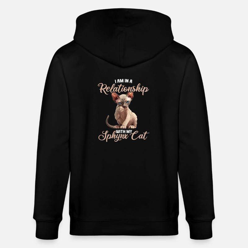Sphynx Kätzchen Sphynx Katze - Stanley/Stella Unisex Bio-Kapuzenjacke CULTIVATOR  - Schwarz
