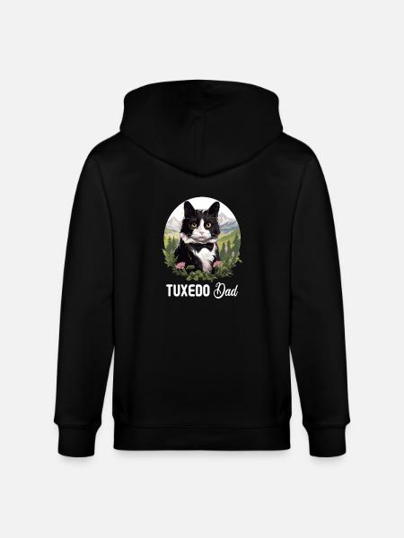 Tuxedo Kitten Tuxedo Cat - Stanley/Stella CULTIVATOR Unisex Organic Hooded Jacket - black