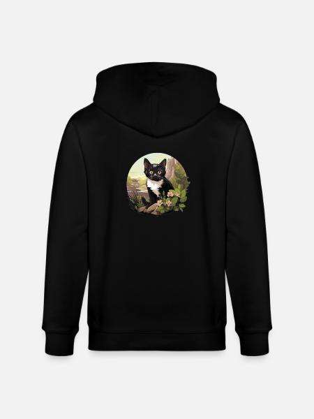 Tuxedo Chaton Tuxedo Cat - Veste à capuche bio CULTIVATOR Stanley/Stella Unisexe - noir
