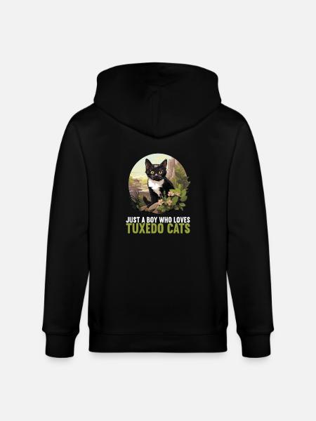 Tuxedo Kitten Tuxedo Cat - Stanley/Stella CULTIVATOR  Unisex Organic Hooded Jacket - black