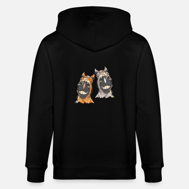 Pferdekopf Pferd Pferde - Stanley/Stella Unisex Bio-Kapuzenjacke CULTIVATOR  - Schwarz