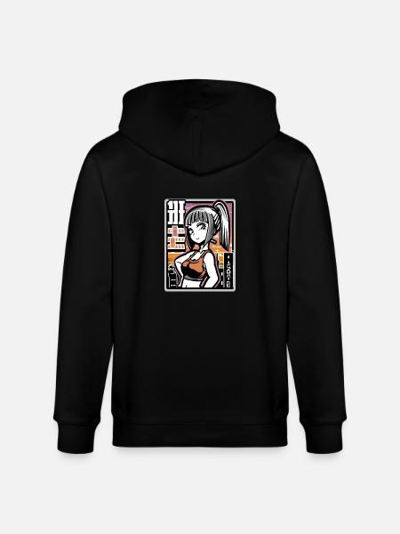 Anime freches Stadt Mädchen - Stanley/Stella Unisex Bio-Kapuzenjacke CULTIVATOR  - Schwarz