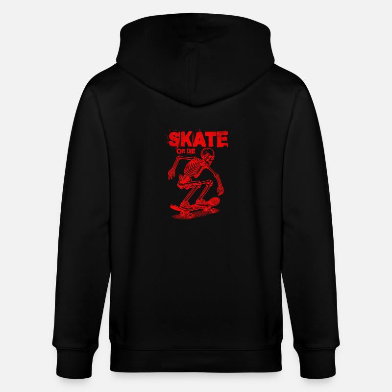 Skeleton skateboard - Stanley/Stella Unisex Bio-Kapuzenjacke CULTIVATOR  - Schwarz
