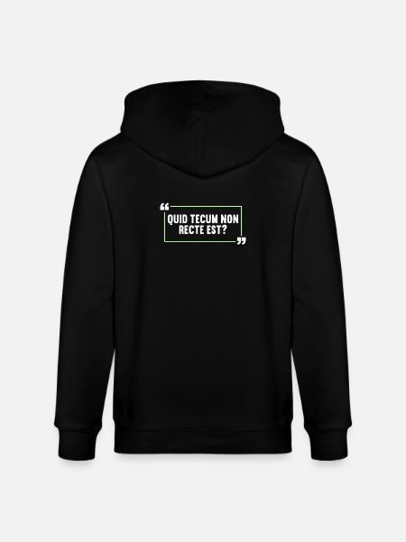 Latin sjovt latinsk ordsprog - Stanley/Stella økologisk unisex-hættejakke CULTIVATOR - sort