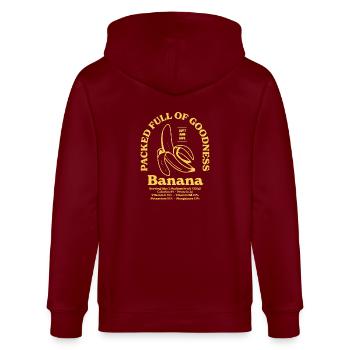 Bananen-Nährwert - Stanley/Stella Unisex Bio-Kapuzenjacke CULTIVATOR  - Burgunderrot - Hinten - Anna (173cm)