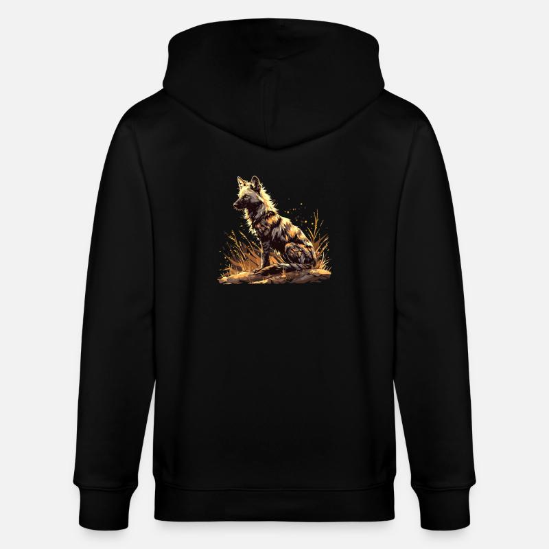 Erdwölfe Erdwolf - Stanley/Stella Unisex Bio-Kapuzenjacke CULTIVATOR  - Schwarz