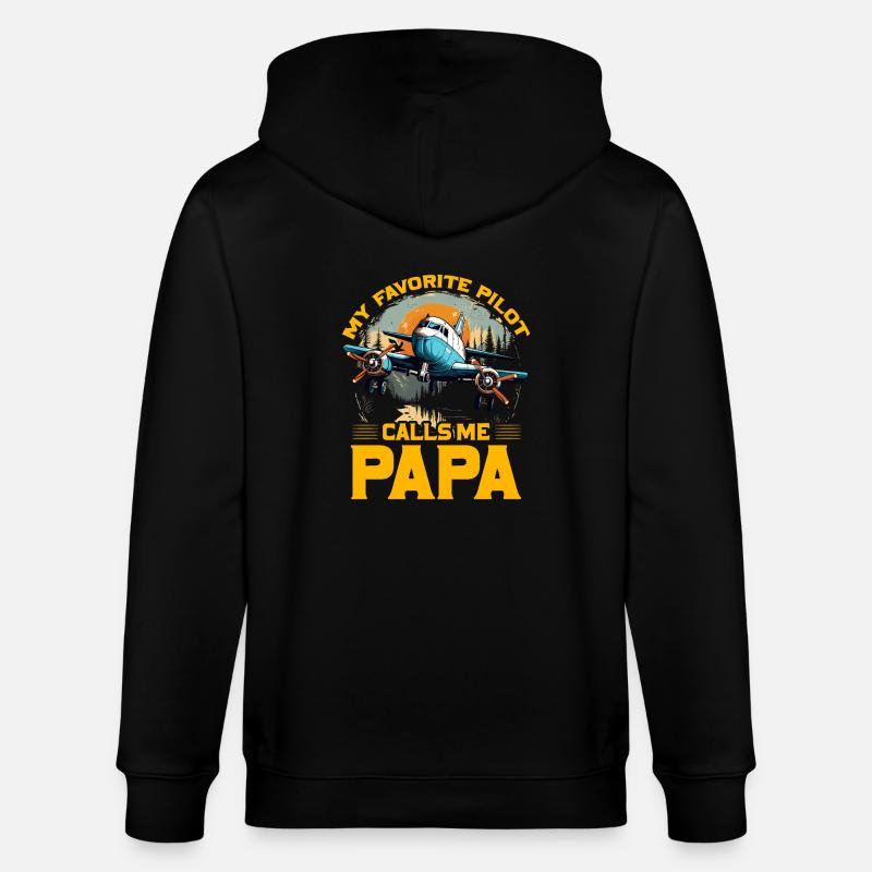 Mon pilote préféré m’appelle Papa - Veste à capuche bio CULTIVATOR Stanley/Stella Unisexe - noir