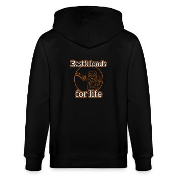 Eichhörnchen Bester Freund fürs Leben Hand Bump Tier - Stanley/Stella Unisex Bio-Kapuzenjacke CULTIVATOR  - Schwarz - Hinten - Anna (173cm)
